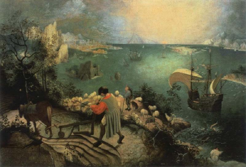BRUEGEL, Pieter the Elder landscape with the fall of lcarus oil painting image
